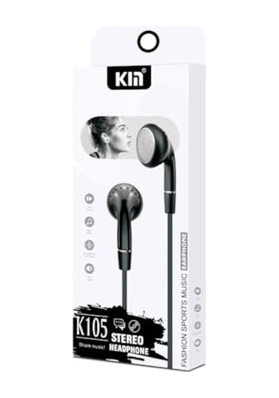 K105 Stereo 130 Cm Klasik Çivi Jack Efsane Düz Model Dahili Mikrofonlu Kablolu Hifi Hd Ses Kablolu Kulaklık Siyah