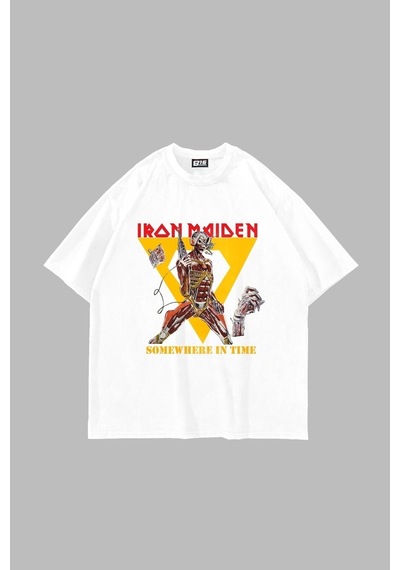 Startmore Adrift Somewhere In Time Baskılı Oversize Unisex Beyaz Beyaz