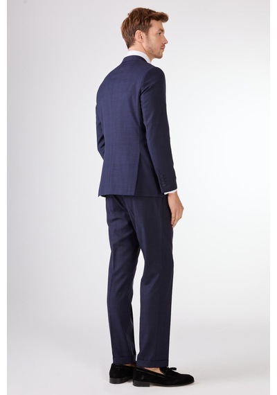 Dufy Erkek Regular Fit Sivri Yaka Lacivert Takım Elbise-18756