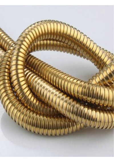Gold Altın Sarısı Renkli Duş Hortumu Spiral 150 Cm Uzunluk Sarı Metal Diğer