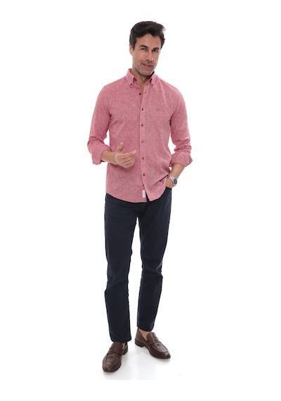 Slim Fit Uzun Kol Yaka Düğmeli Nefes Alan Keten Hediye Kutulu Erkek Gömlek Fs-004548 - Kırmızı-3240 Slim Fit Uzun Kol Yaka Düğmeli Nefes Alan Keten Hediye Kutulu Erkek Gömlek Fs-004548 - Kırmızı-3240