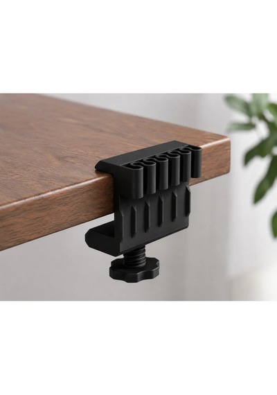 Veriqo 3d Masa Kenarı Kablo Düzenleyici Kablo Tutucu Kelepçeli Şarj Kablosu Organizeri Usb Type-c Lightning Masaüstü Kablo Sabitleyici Siyah