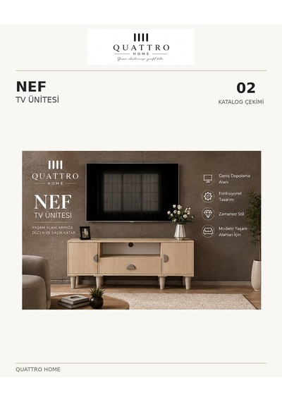 Nef Tv Ünitesi Sehpası Ahşap