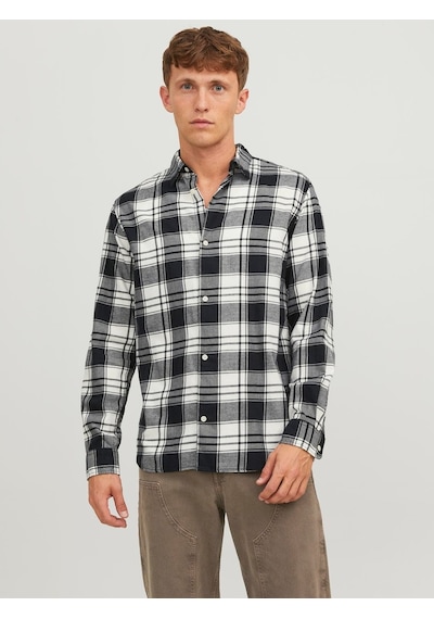 Jack & Jones Jack&jones Rahat Kesim Beyaz-siyah Erkek Gömlek 12227596 001