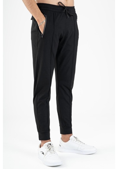 Maraton Sportswear Regular Erkek Ribana Paça Basic Siyah Eşofman Altı 21847-siyah Siyah