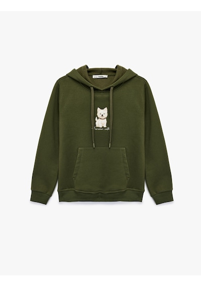 Koton Şardonlu Uzun Kollu Kapüşonlu Kanguru Cep Detaylı Köpek Baskılı Sweatshirt Haki 6wal10618ık Haki Koton Şardonlu Uzun Kollu Kapüşonlu Kanguru Cep Detaylı Köpek Baskılı Sweatshirt Haki 6wal10618ık Haki