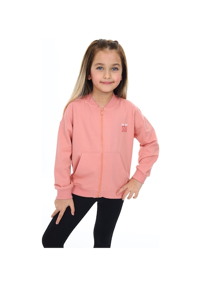 Toontoy Kız Çocuk Baskılı Hırka Koyu Pudra