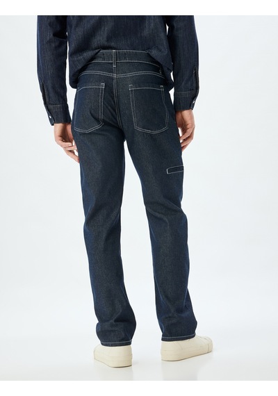 Koton Straight Fit Kot Pantolon - Mark Jean Koyu İndigo 5wam40117ıd İndigo