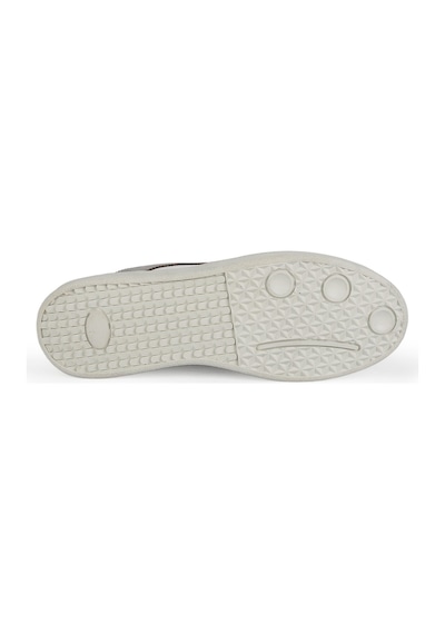 Erkek Sneaker Ayakkabı Hakiki Deri Süet Kombinli Bağcıklı Düz Kauçuk Taban Casual Retro Lbr H1033 Kemik-mavi