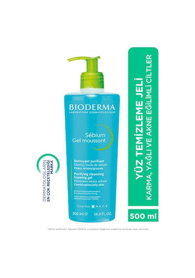 Sebium Karma, Yağlı Ve Akne Eğilimli Ciltler Sivilce, Siyah Nokta Karşıtı Yüz Temizleme Jeli 500 Ml