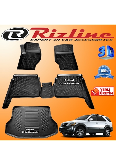 Kia Sorento 3D Paspas + Bagaj Havuzu 2003-2009 Arası Rizline N11.22146
