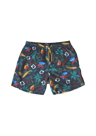 Wild Wood Garment Wild Wood Summer Surf Palmiye Desenli Hızlı Kuruyan Erkek Deniz Şortu Çok Renkli - Antrasit