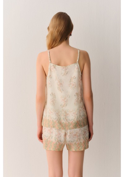 Suwen Rustic Atlet Şort Pijama Takımı Sh265286671185 Bej