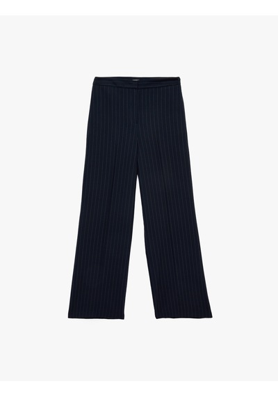 Koton Yüksek Bel Regular Fit Geniş Paça Çizgili Kumaş Pantolon Lacivert Çizgili 6sak40305uw 7s2 Koton Yüksek Bel Regular Fit Geniş Paça Çizgili Kumaş Pantolon Lacivert Çizgili 6sak40305uw 7s2