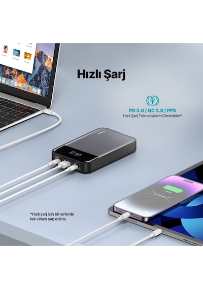Ttec Recharger Pro Lcd 20.000mah Pd 130w Taşınabilir Hızlı Şarj Aleti/powerbank 2bb218ug Renkli