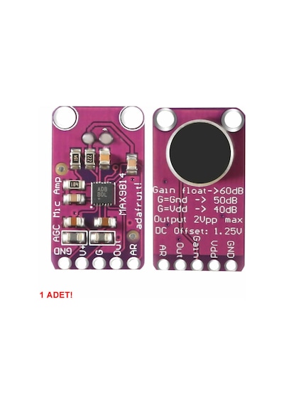 Alkatronik-Max9814 Amplikatörlü Analog Mikrofon Modülü Ses Algılama Sensörü