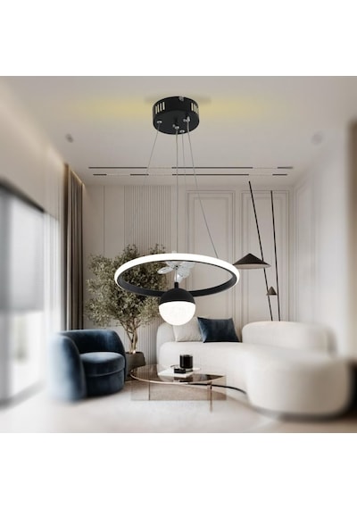 Tt037-yuv-sy Tt Ayd. Yuvarlak Mat Siyah Tek Toplu 3renk Led Avize Siyah