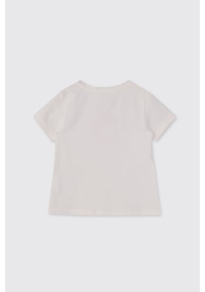 Panço Liberty Kumaş Kız Çocuk Tişört Krem 5621GK05002