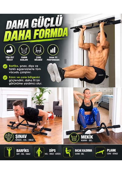 Mft09 Profesyonel Kapı Barfiksi Demiri Çoklu Tutuş Barfix Demiri Şınav Mekik Kol Sırt Fitness Egzersiz Aleti