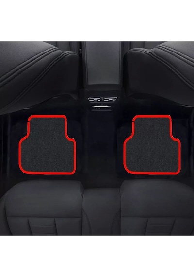 Seat Leon 1p 2006-2012 Siyah Halı Kırmızı Kenar Petek Topuk