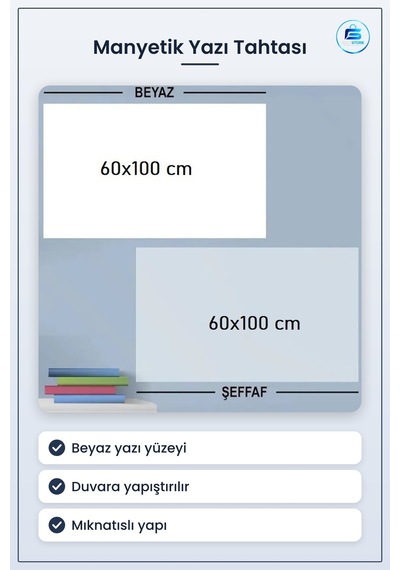 Ders Çalışma Yazı Tahtası Manyetik Duvar Stickerı Kullanışlı Daya Çok Renkli