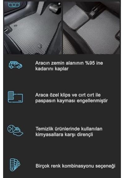 Bod Hyundai Staria Eva Hücreli Premium Plus Oto Paspas Takımı 2022-2024 Dizel Açık Bej