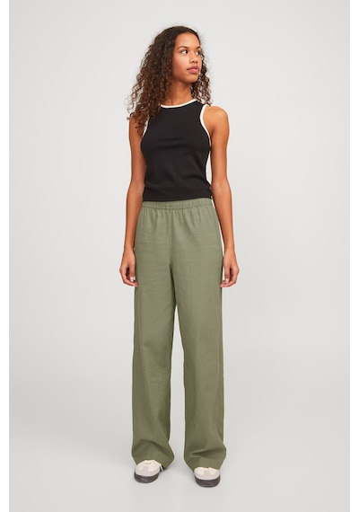 Jack & Jones Jjxx Jxpoppy Lınen Hw Pant Pnt Yeşil Kadın Pantolon 000000000101961817 Yeşil