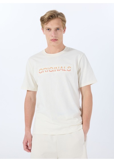 Jack & Jones Beyaz Erkek T-shirt 12288566 Jorx90 Tee Ss Crew Neck Bs Koyu Beyaz
