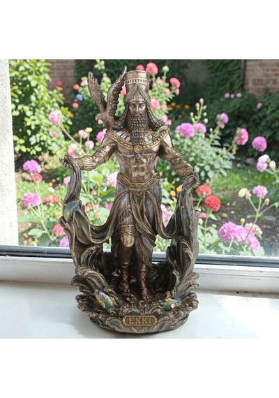 Dekoratif Enki Figürü Veronese Biblo Mitolojik Tema Şık Salon Dekoru Poliresin Dekoratif Obje 13x8x23,5 Cm Diğer
