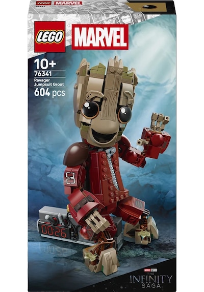 LEGO® ǀ  Marvel Yağmacı Tulumlu Groot 76341 - 10 Yaş ve Üzeri Çocuklar için Minfigür İçeren Yaratıcı Oyuncak Yapım Seti (604 Parça)