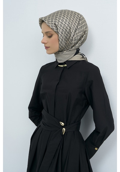 Armine Saf İpek Sura Eşarp-2026 İlkbahar-yaz- 950200d Siyah-Krem