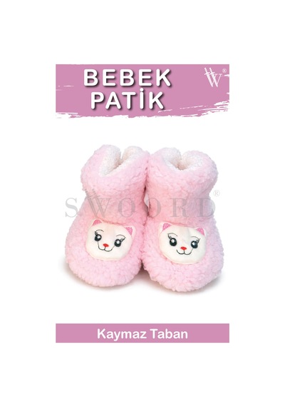 Swoord Peluş Astarlı Ve Yüzeyli Kaydırmaz Taban Çocuk Patik Çocuk Panduf Pembe