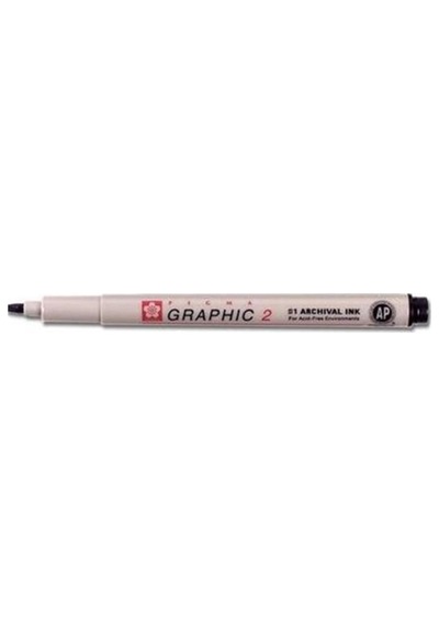Sakura Pıgma Çizim  Kalemi Graphıc 2 Düz Kesik 0.30 MM Siyah Xsdk0
