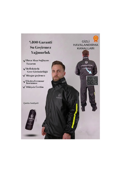 Outdo Nefes Alabilen Motorcu Yağmurluk %100 Su Geçirmez Alt Üst Takım Diğer