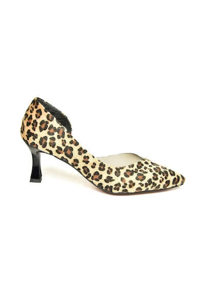 Fox Shoes U676035302 Leopar Süet Topuklu Kadın Ayakkabı Leopar-süet Çok Renkli