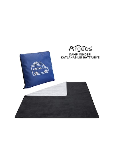 Argeus Kamp Minderi & Katlanabilir Polar Kamp Battaniyesi - Tv Battaniye - Acil Durum Battaniyesi - 200  x 180 CM