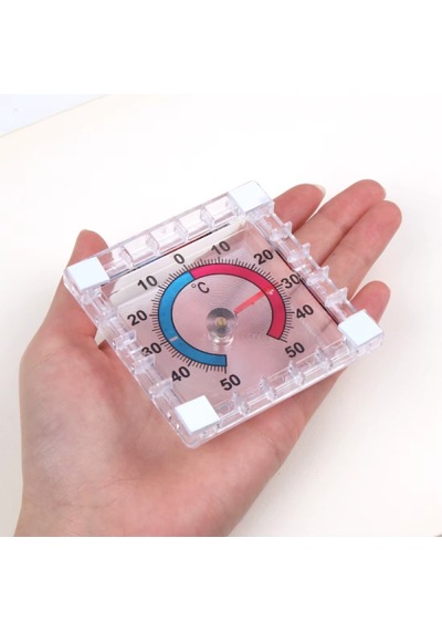Bimetalik Kare Termometre Yapışkanlı Analog Ortam Sıcaklık Ölçer -50 C / +50 C