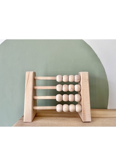 Doğal Sağlıklı Ahşap Oyuncak Montessori Abaküs Analitik Zeka Matematik Çocuk Bebek Odası Dekor Doru Yatay Ham