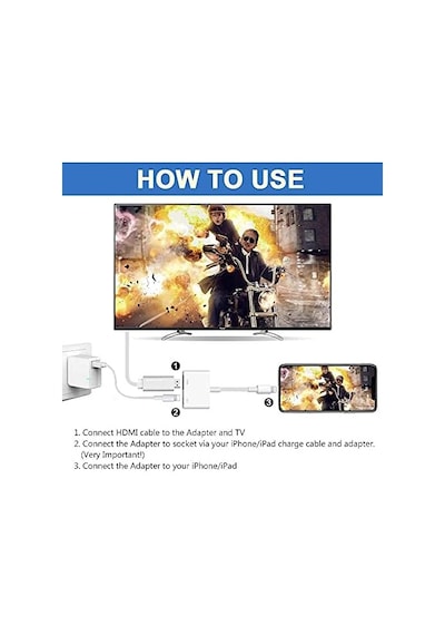 L8-hl Apple İphone İpad Lightning To 4k 1080p Hd Hdmı Lightning Pd Çevirici Hub Adaptör