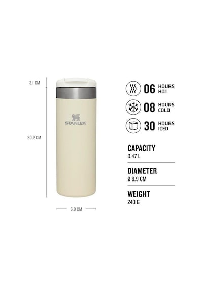 Stanley The AeroLight Transit 0.47 L Termos Bardak Krem