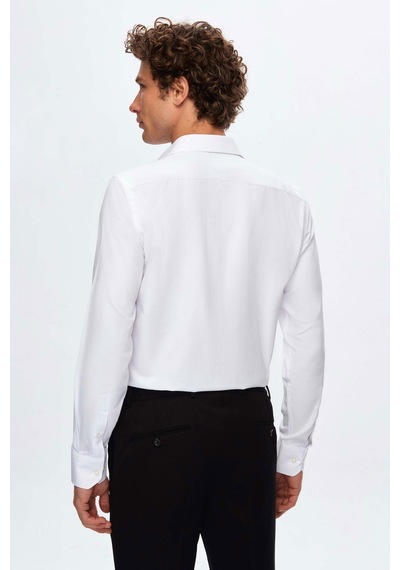 Twn Slim Fit Beyaz Düz Gömlek 5ef02ad10288m 801