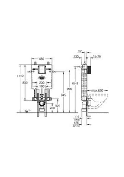 Grohe Uniset Gömme Rezervuar - 38642001 Şeffaf