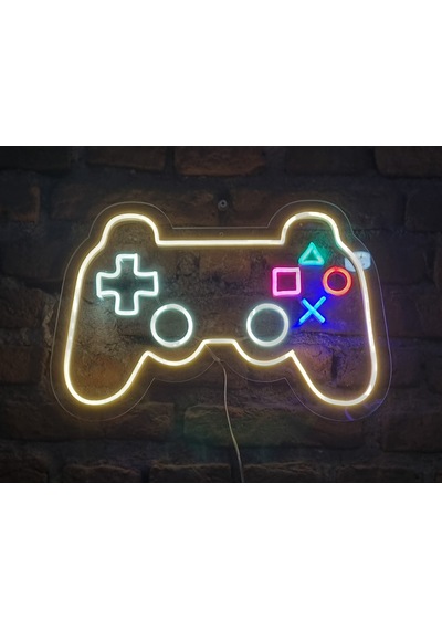 Oyuncu Konsolu Neon Led Duvar Aydınlatması Büyük