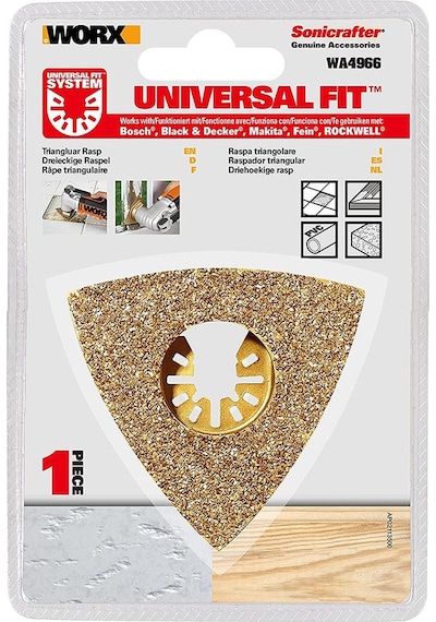 WORX WA4966 Çok Amaçlı Raspalama Makinası İçin 75x75mm Karbür Kaplama Harç, Boya, Yapıştırıcı Universal Zımpara Başlığı