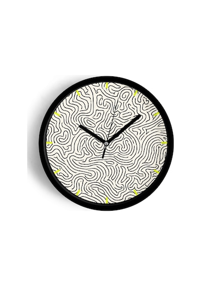 Modern Tasarım Duvar Saati - 25cm - Önü Camlı Siyah Kasa - Sessiz Mekanizma-jh0599 Siyah