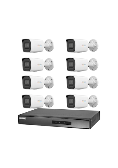 Hikvision 8 Kameralı 4 Mp Colorvu İp Güvenlik Kamera Seti Ds-2cd1047g2h-lıuf Dahili Mikrofonlu