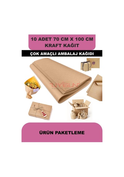10 Adet 70cm X 100cm 100 Gr. Kraft Ambalaj Kağıdı, Çeyiz Ev Eşyası Hediye Ürün Paketleme, Çocuk Etkinlikleri