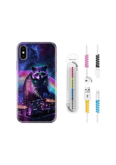 Apple Uyumlu iPhone XS Max Kılıf Kablo Koruyuculu Dj 1848
