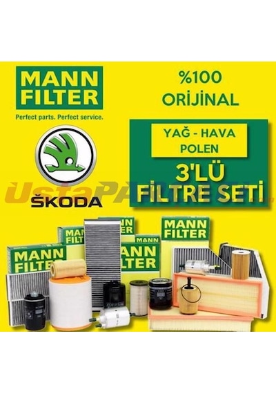 Skoda Fabia 1.6 Tdı Mann-Filter Filtre Bakım Seti 2010-2013 (495302986)