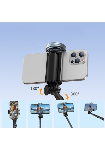Jmary Kt-259 Tripod Ve Selfie Çubuğu 360 Derece Dönebilen Kablosuz Kumandalı Siyah